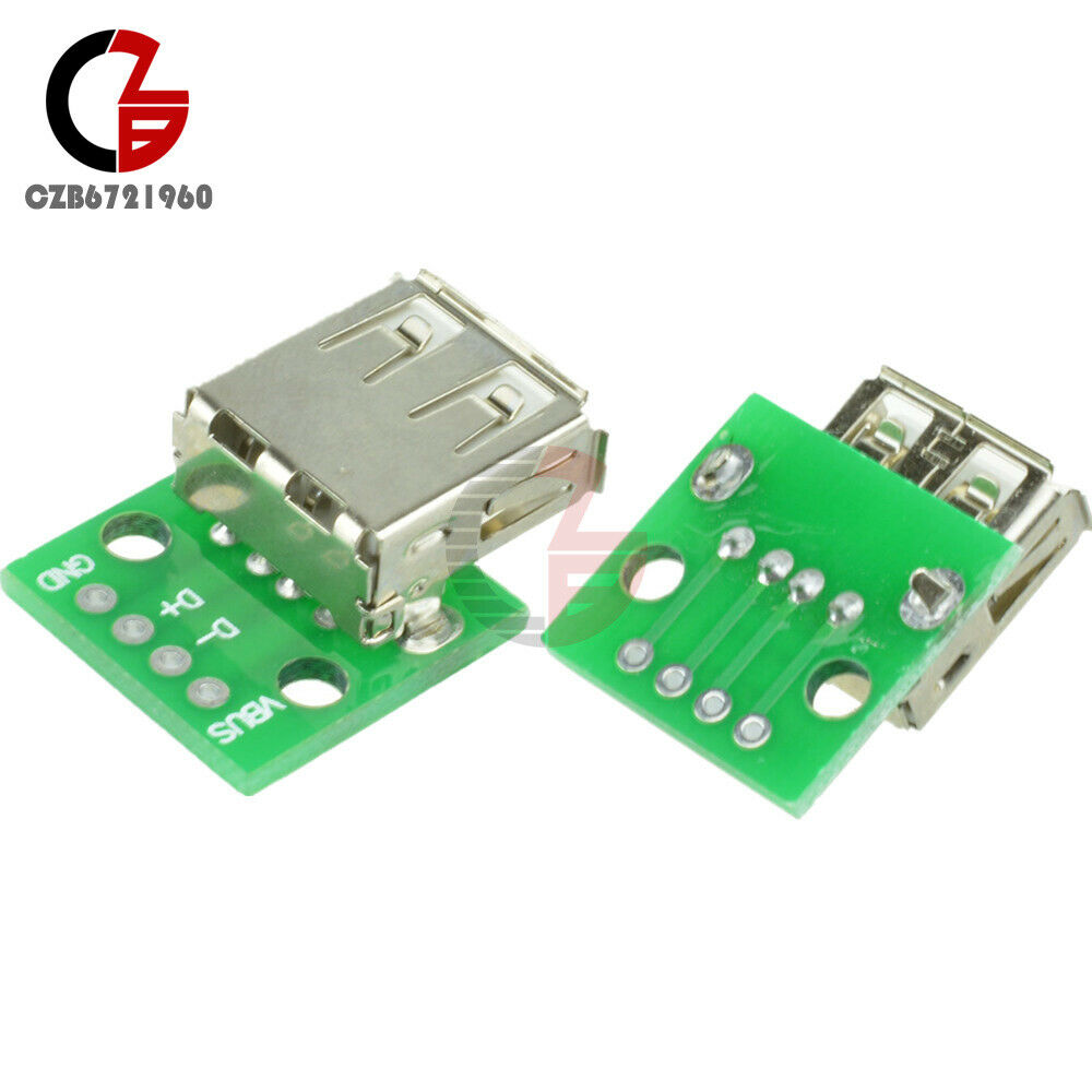 5PCS Female A Type USB to DIP 2.54MM PCB Board Adapter Converter for Arduino