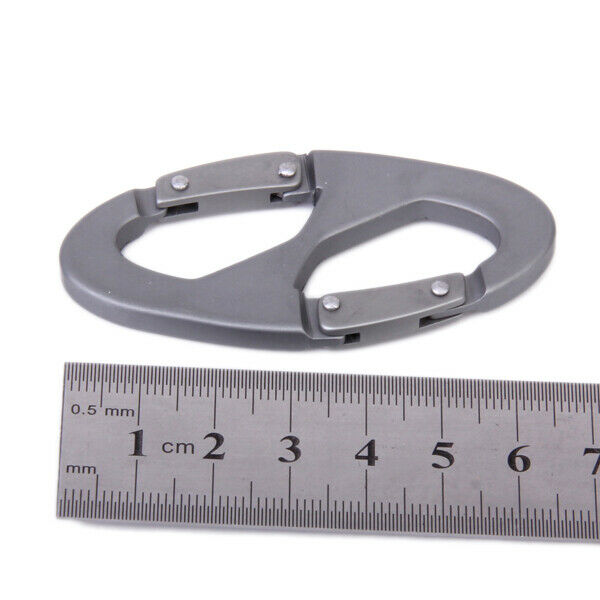 2 Pieces Outdoor Snap Hook Buckle Hanging Key Chain - Gray