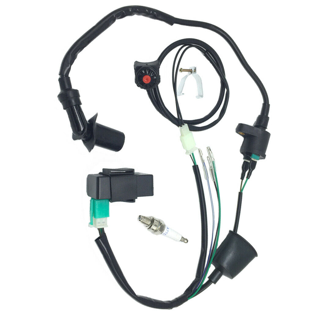 Wiring Loom Harness Kill Switch Ignition Coil CDI For 50-160cc Engine Dirt Bike