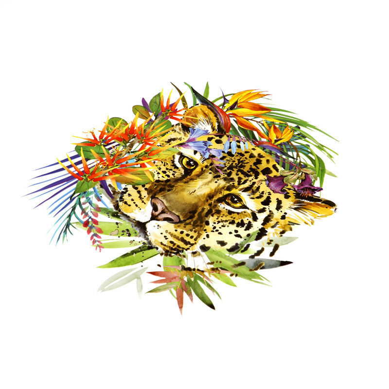 Leopard Head Patches Transfer Iron On Parches DIY Washable Clothes Sticke.l8