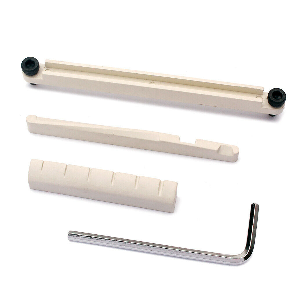 Guitar Bridge Replacement Bone Nut w/ Truss for Acoustic Folk Guitar Beige