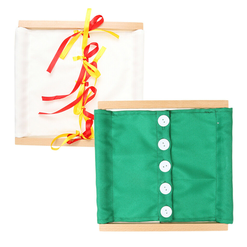 Set Of 2 Montessori Bow Tying Buttoning Dressing Frames for Baby Early