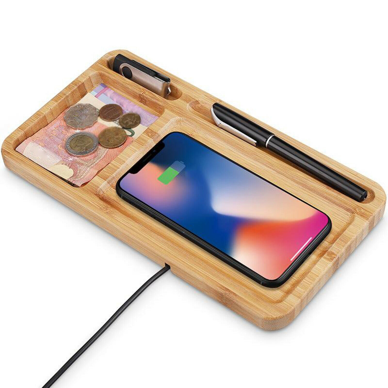 Qi-Certified 15W Wireless Charger Charging Stand Desk Organizer Universal