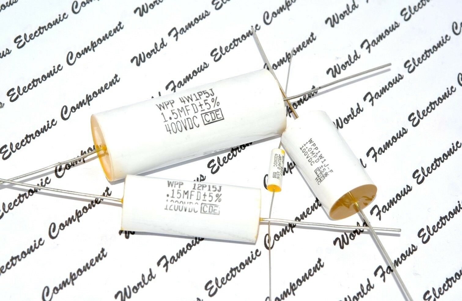 4pcs-Cornell Dubilier (CDE) WPP 0.033uF 1000V 5% WPP10S33J Axial Film Capacitor