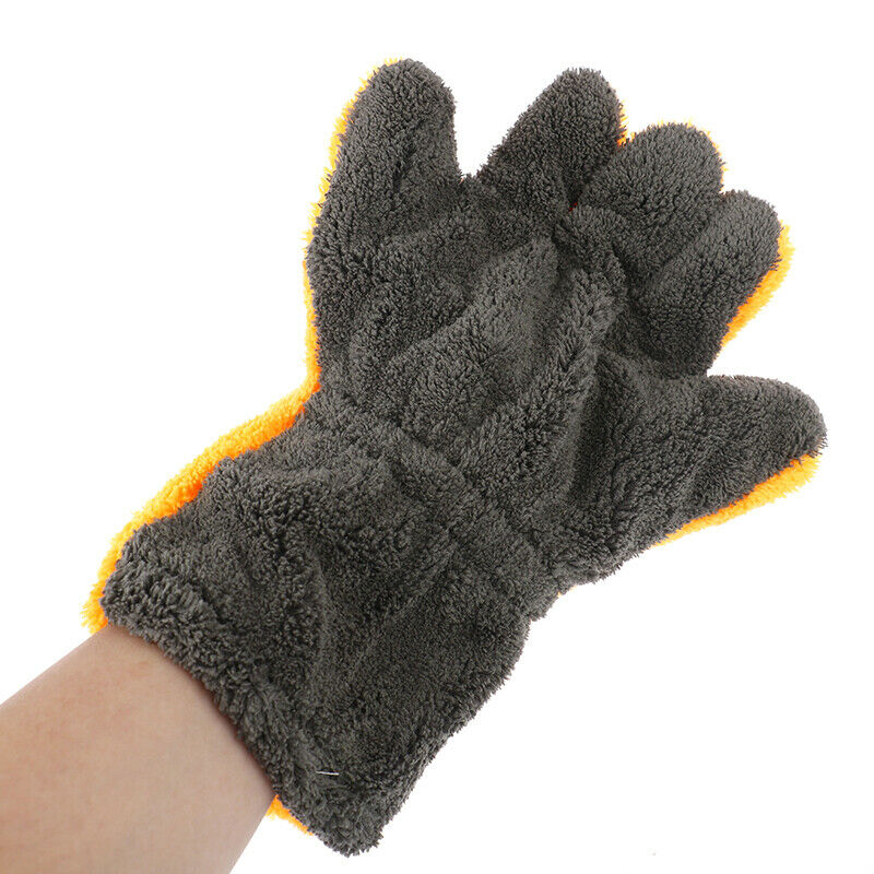 Polishing Wash Towels Plush Microfiber Washing Glove Clean Dusting Thick To KX