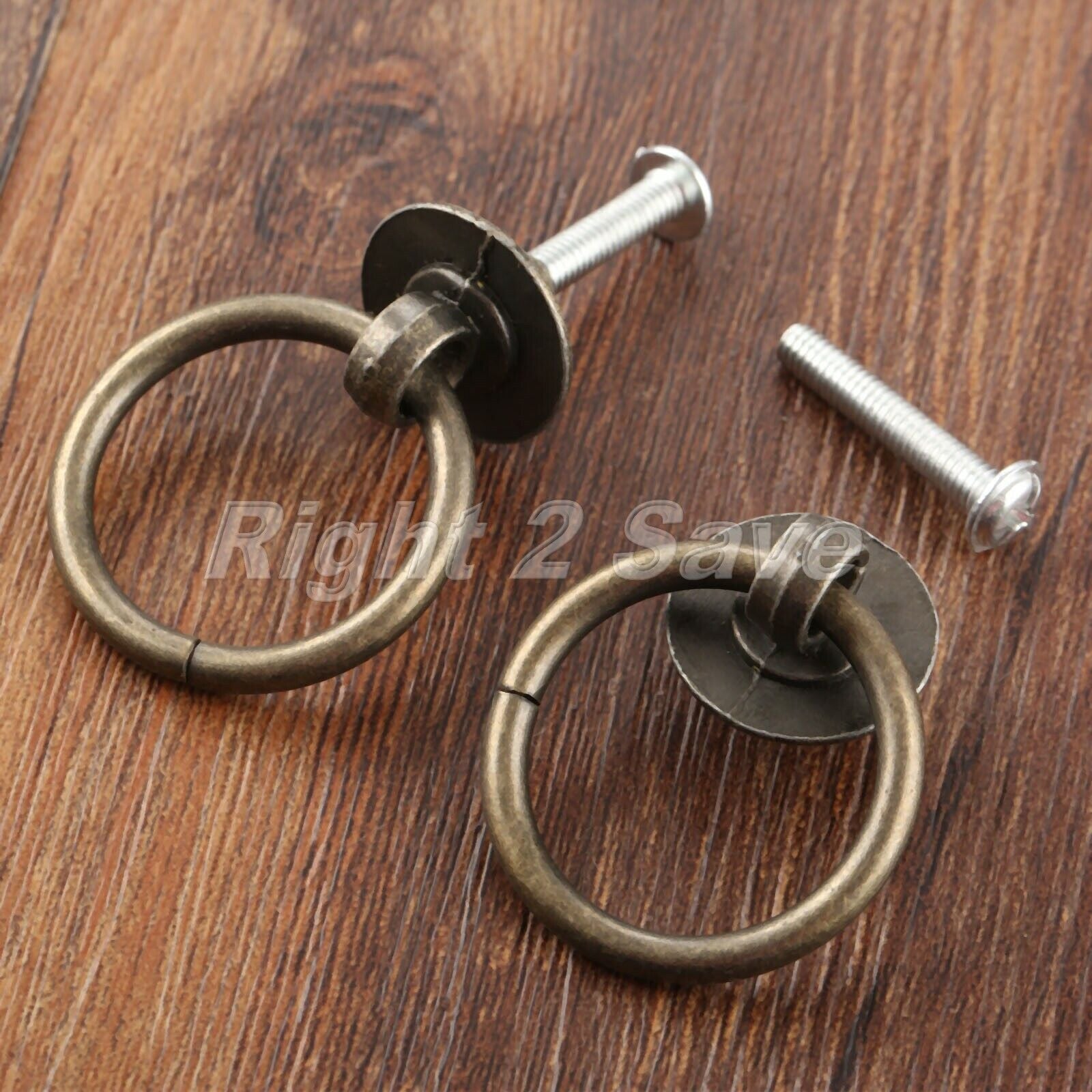 Retro Furniture Dresser Door Handle Cabinet Knobs Drawer Pulls Drop Ring 40*30mm