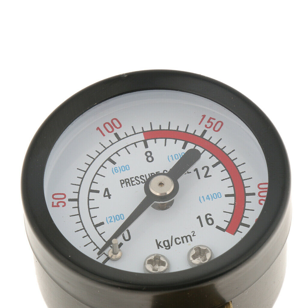 Water Pressure Gauge 0-220psi Male NPT Brass Thread M14x1.5mm