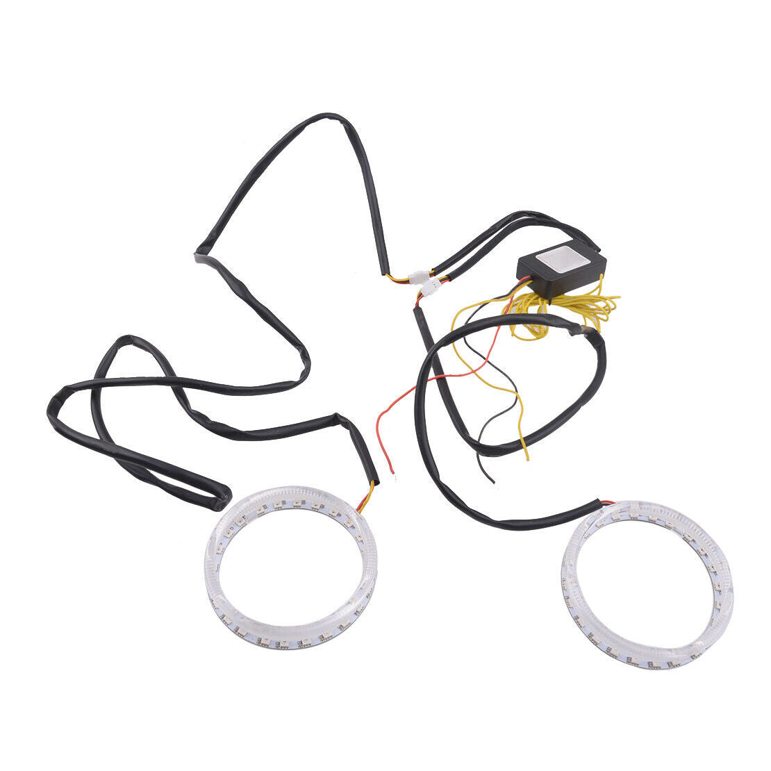 2pc 95mm RGB LED Angel Eye Ring Halo Lights Lamps DRL Headlight Bluetooth APP