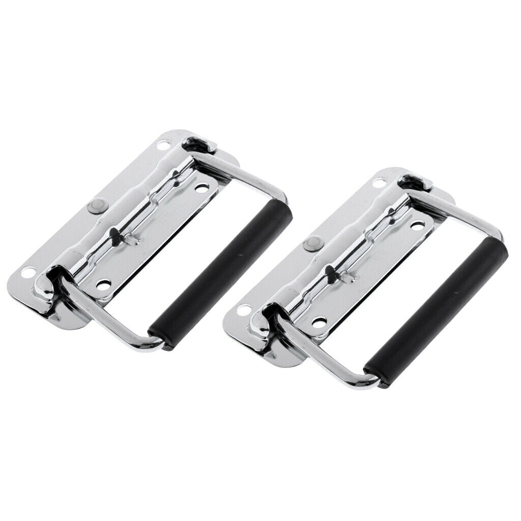 2xSilver Spring Loaded Drop Handle For Flight Case/Speaker Cabinet Equipment