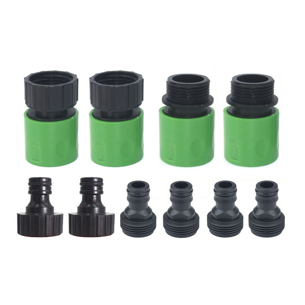 10Pcs/2Set Garden Hose Quick Connect Plastic Hose Tap Adapter Set Connector Kit