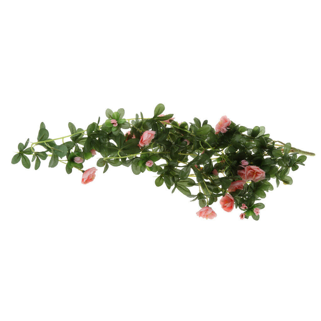 1 Bunch Artificial Rhododendron Flower Vine Garden Hanging Decor Champagne