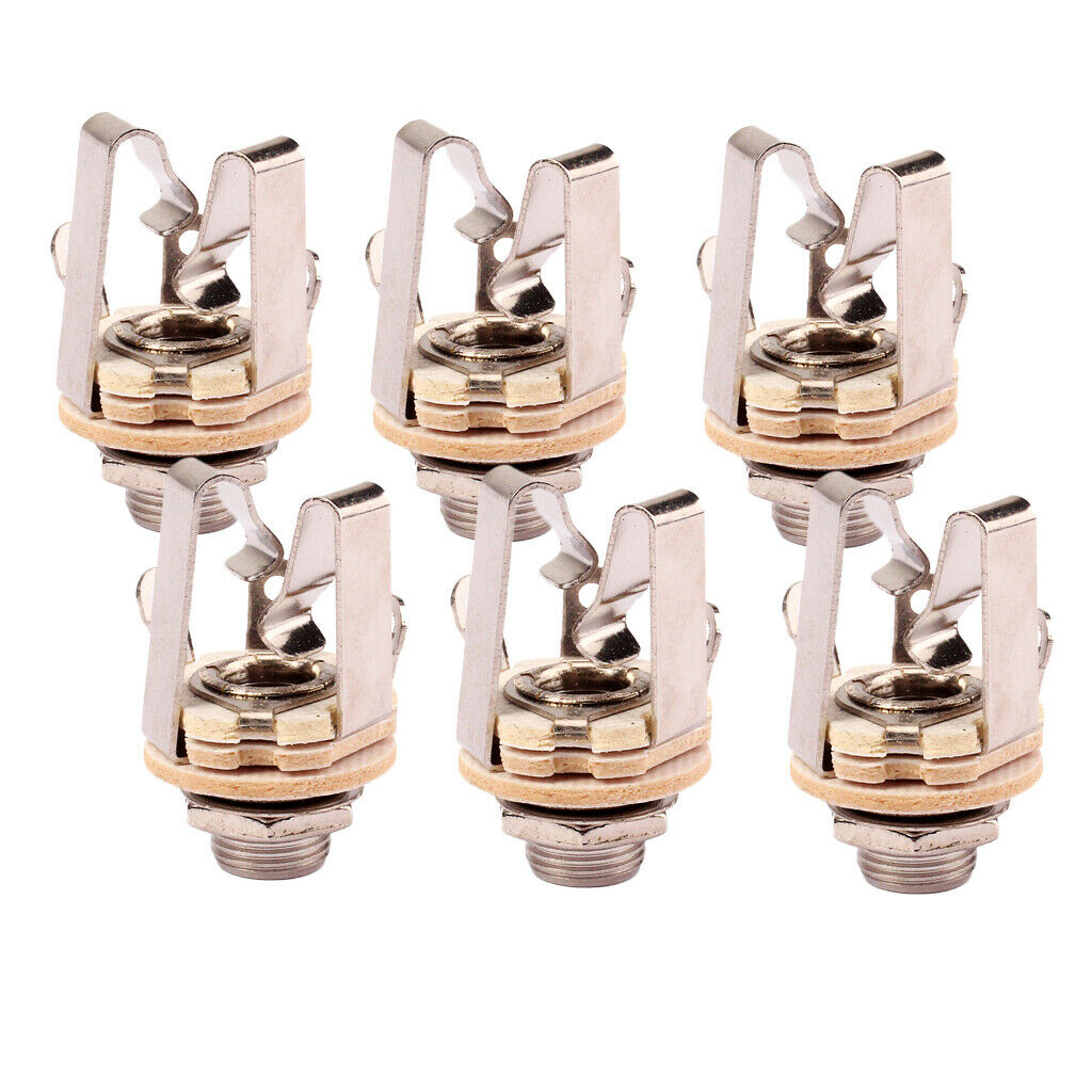 6pcs Electric Guitar Amplifier Stereo Socket 1/4" Plug Instruments DIY Kits