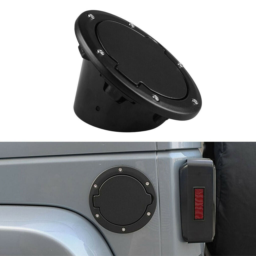 Metal Black Locking Gas Fuel Cap Cover For  Wrangler JK 2/4 Door 07-18