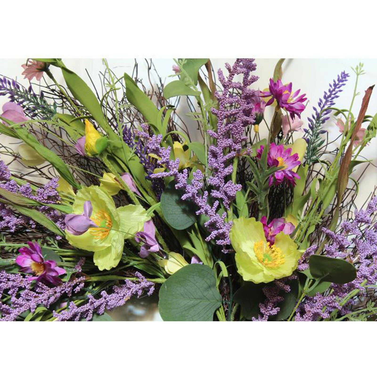 22in Lavender Wreath Floral Garland for Front Door Window Festival Decor