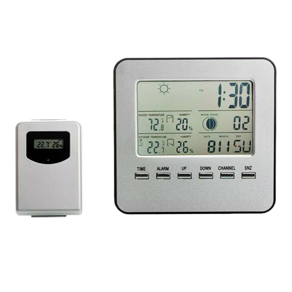 Digital Weather Thermometer Home Alarm Clock Indoor Outdoor Wireless Station