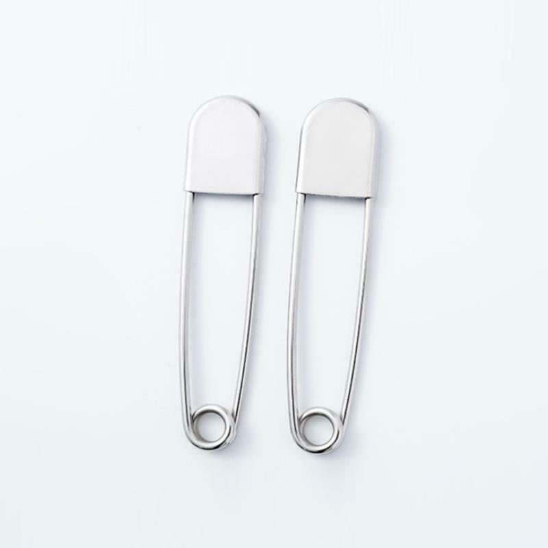 2 Pcs Safety Pins Sewing Tools Large Stainless Steel Clasp Knitted Fabric Cra JD