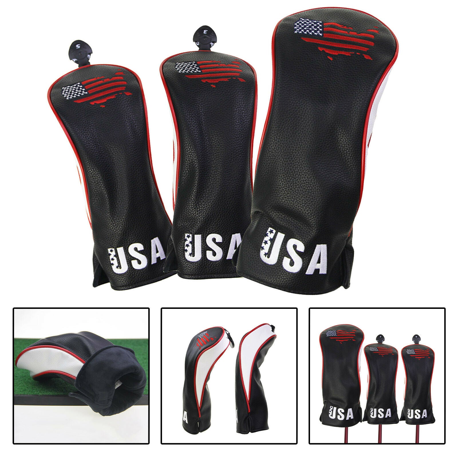 Golf Wood Headcover No. 1 3 5 400cc Driver Head Cover Travel Anti-scratch