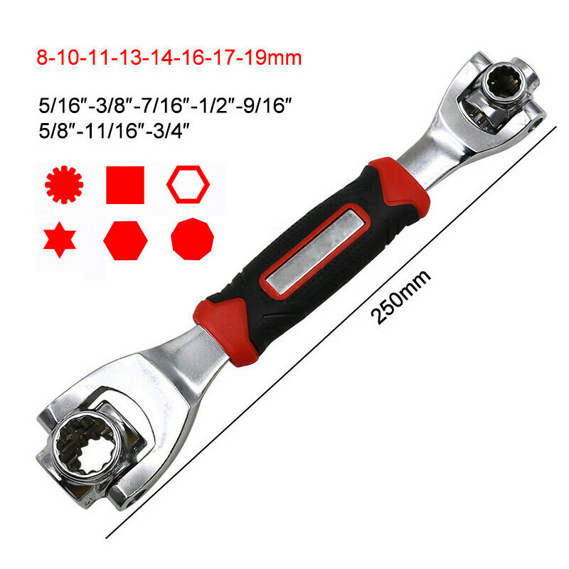 Car Repair Wrench Multi-head Torque Socket 360Â° Spanner Hand Tool Spline Bolts