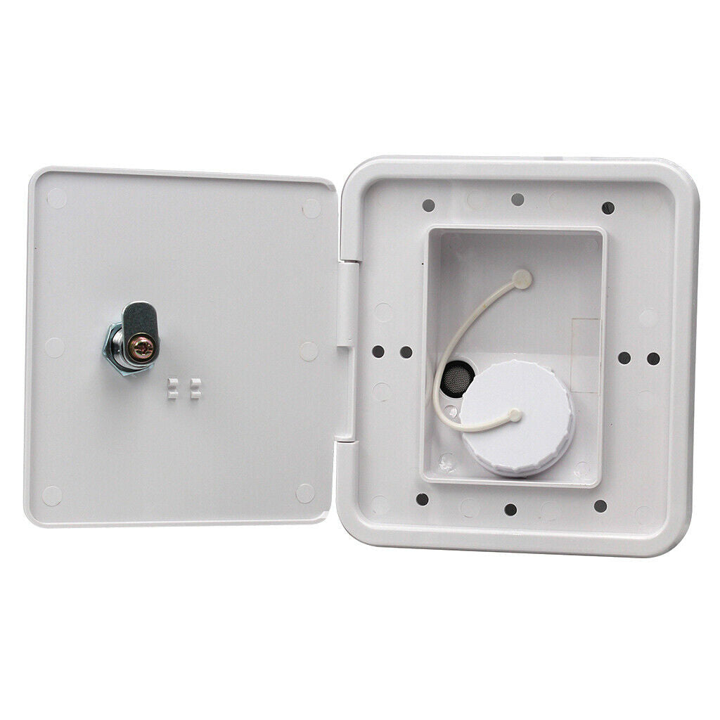 White Plastic Gravity/City Water Hatch Fill Dish Lock Keys for RV Trailer Camper