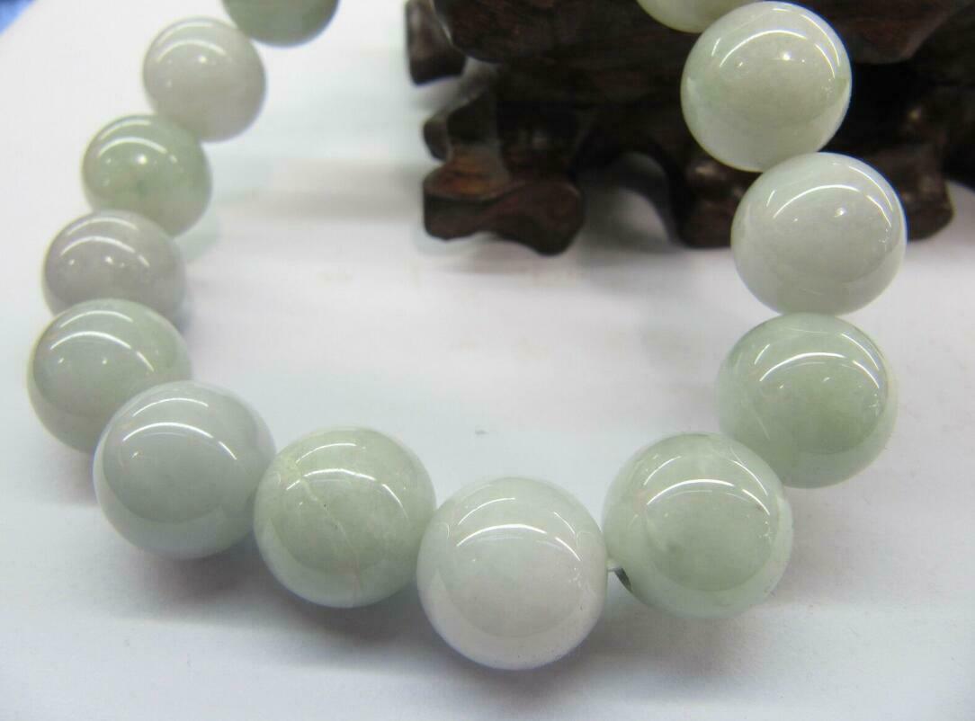 Natural Certified Grade A Jade (jadeite) 13-14mm Round Beads Bracelet