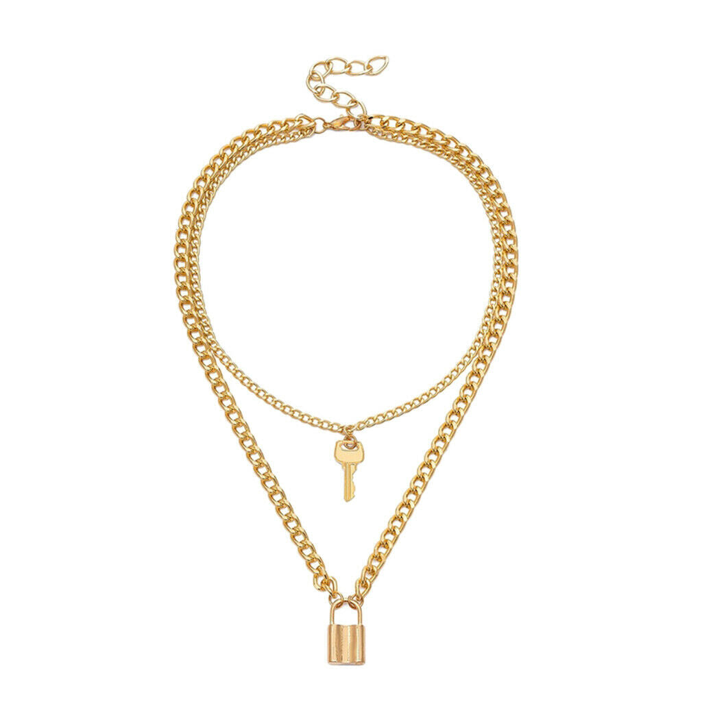 Fashion Jewelry Multilayer Clavicle Pendant Necklace Sweater Chain  Golden