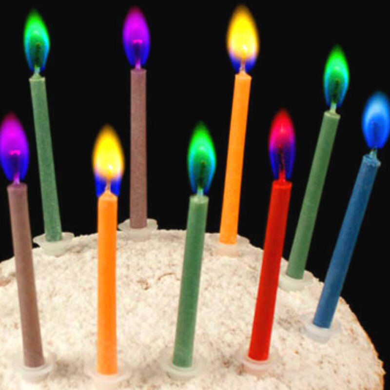 12Pcs Child Colorful Mixed Candles Flames Cute Birthday Party Cake Toppers Decor