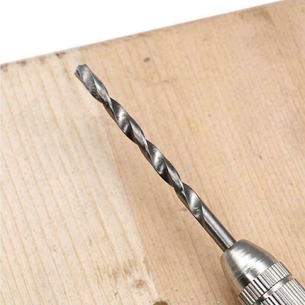 Mini Micro Aluminum Hand Drill Keyless Chuck +10x Twist Drills Rotary Tools L (3