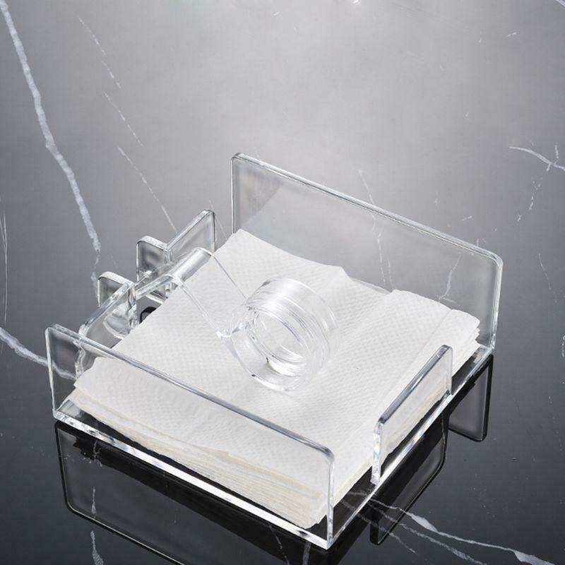 Square Clear Acrylic Cocktail Napkin Holder Paper Serviette Dispenser Tissue Box