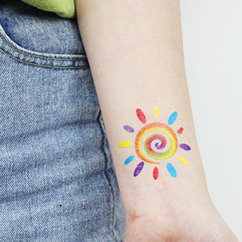 Pack Of 20 Heart Sun Stripes Temporary Tattoos Makeup Arm Transfer Stickers