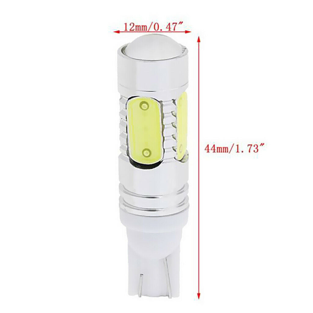 2x High Power T10 LED Parking Reverse Light 7.5W Projector Lamp Xenon White