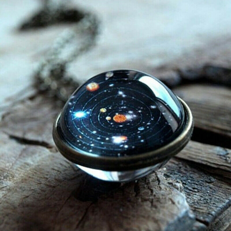 Car Solar System Double-Sided Glass Starry Ornamen.l8