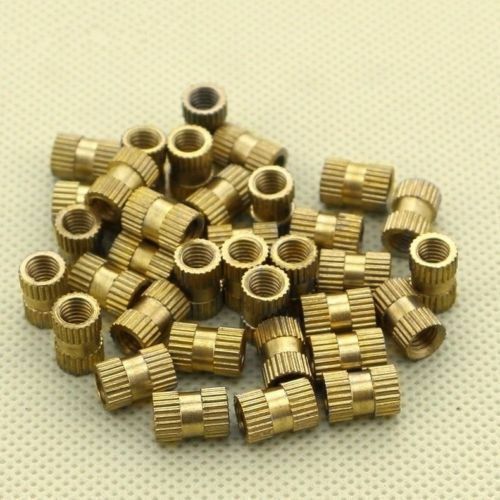 10Pcs M3x6mm Threaded Round Metal Knurl Thread Insert Nuts Brass Tone