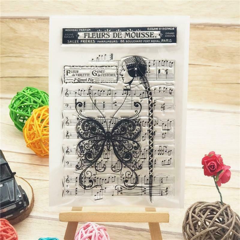 Butterfly Staff Silicone Clear Seal Stamp DIY Scrapbooking Embossing Photo Album