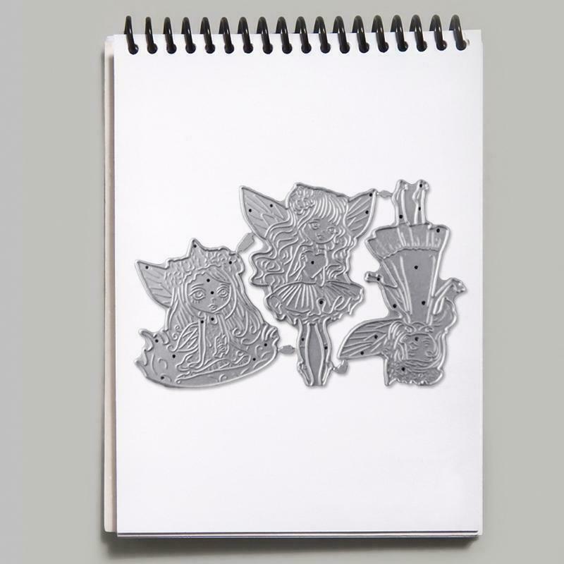 Three Flower Fairies Carbon Steel Cutting Dies DIY Scrapbooking Photo Album Card