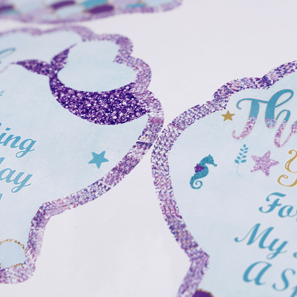 40pcs Mermaid Seal Stickers Thank You Sea Shell Labels DIY Baking Gift Lab.l8