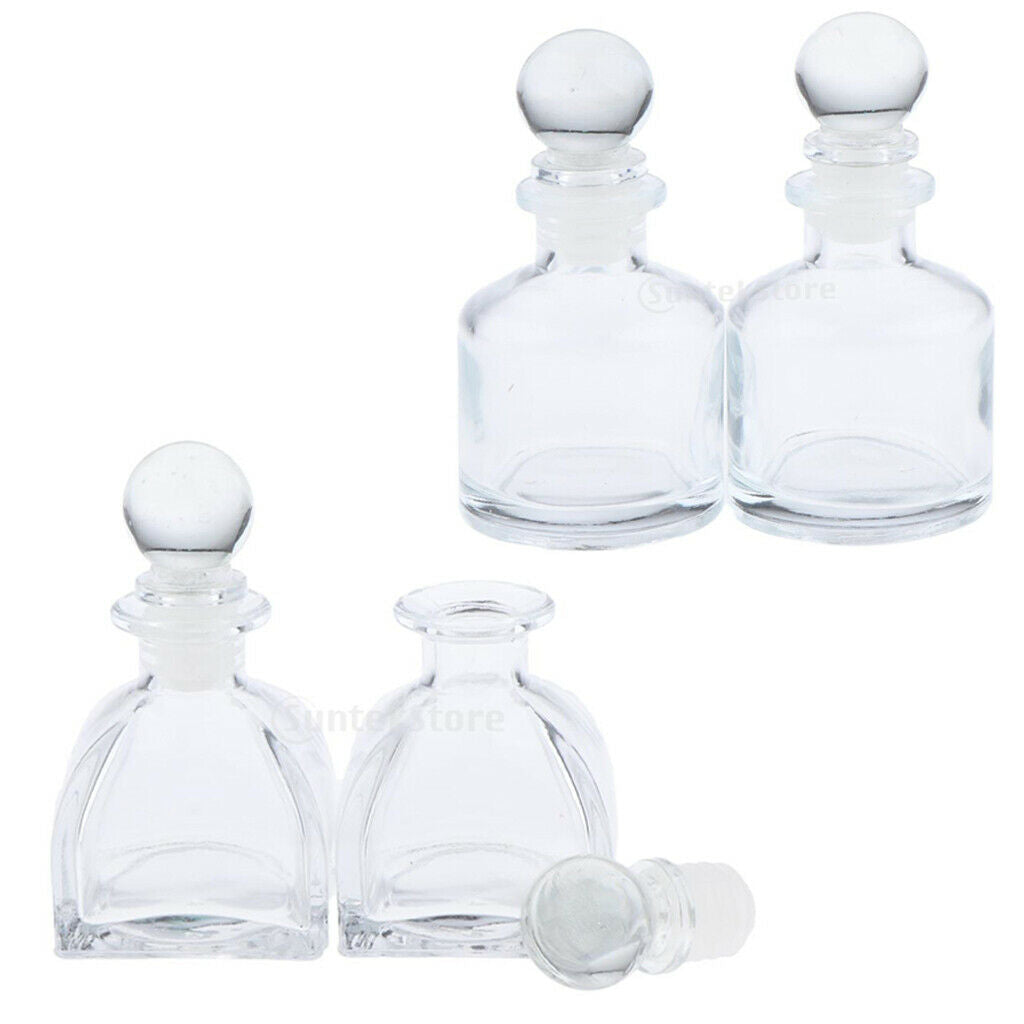 50ml Empty Glass Aroma Bottle 2 Styles Transparent Cosmetic Diffusers Bath Salts
