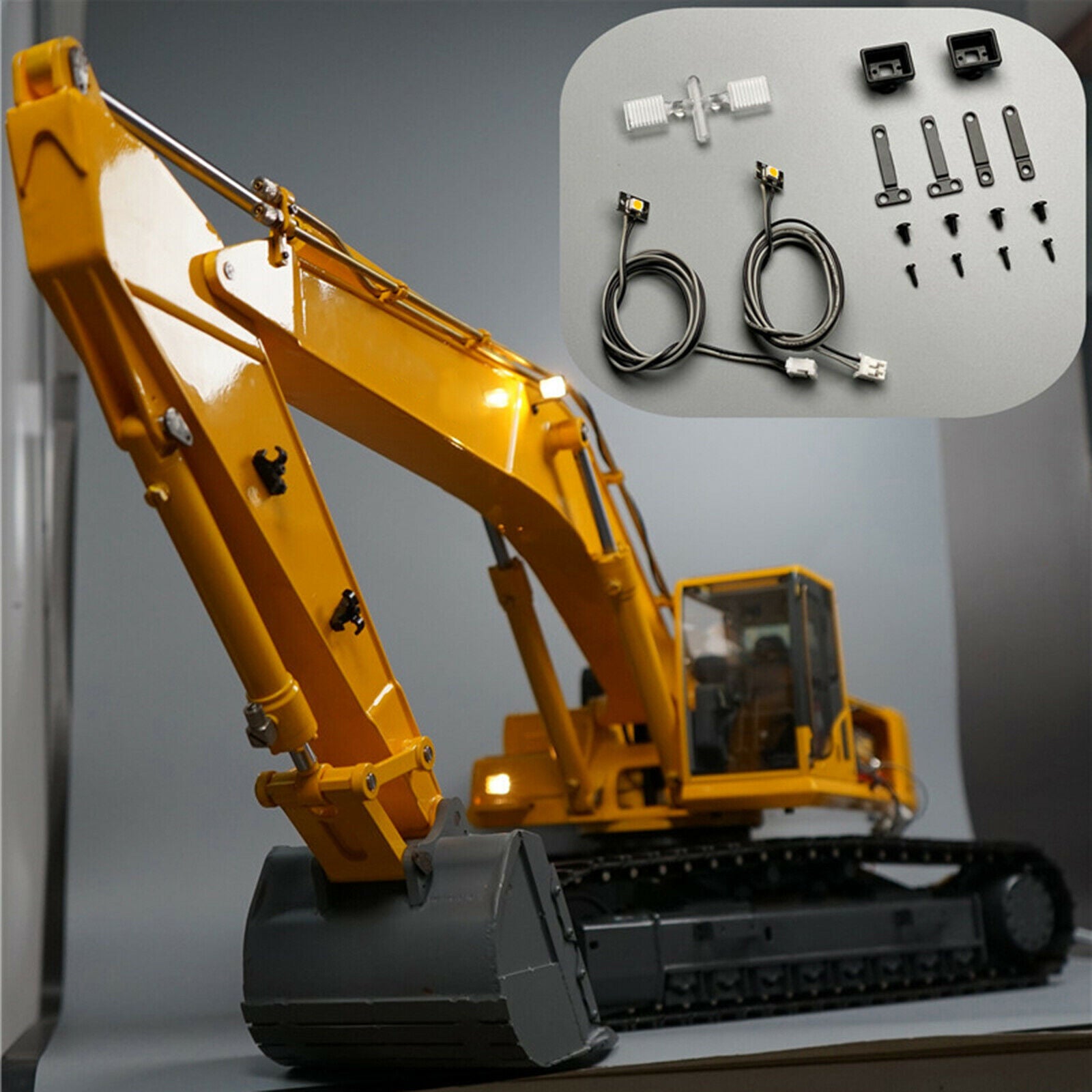 Spotlight LED Light Lamp for 1/14 Tamiya Heavy Machinery Excavator Accessories