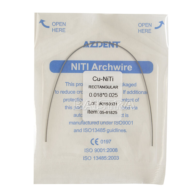 50Packs Dental Cu NiTi Copper Nickel Titanium Rectangular Arch Wires 0.018*0.025
