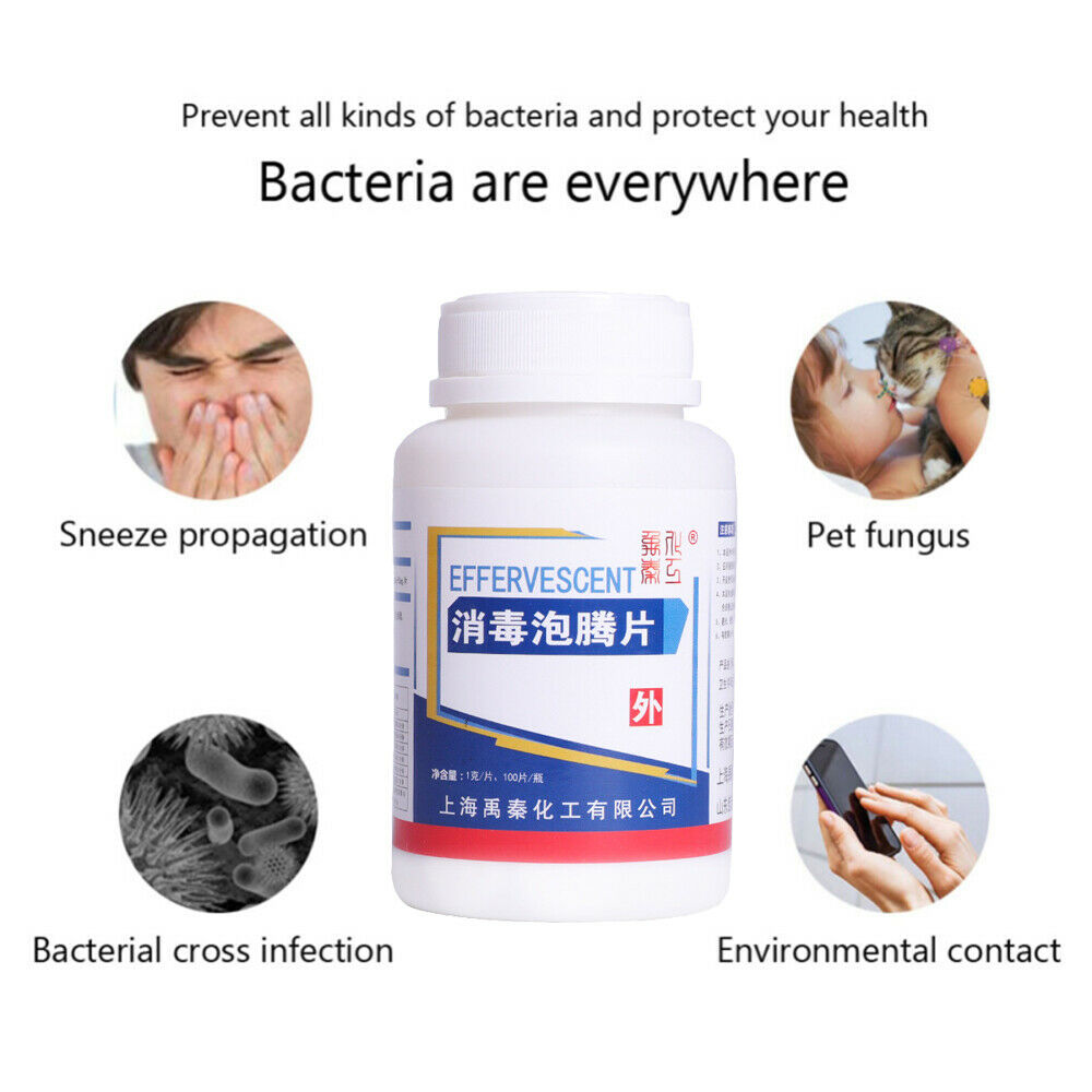 100PCS Multifunctional Effervescent Concentrate Toilet Cleaner Tablet Spot clean