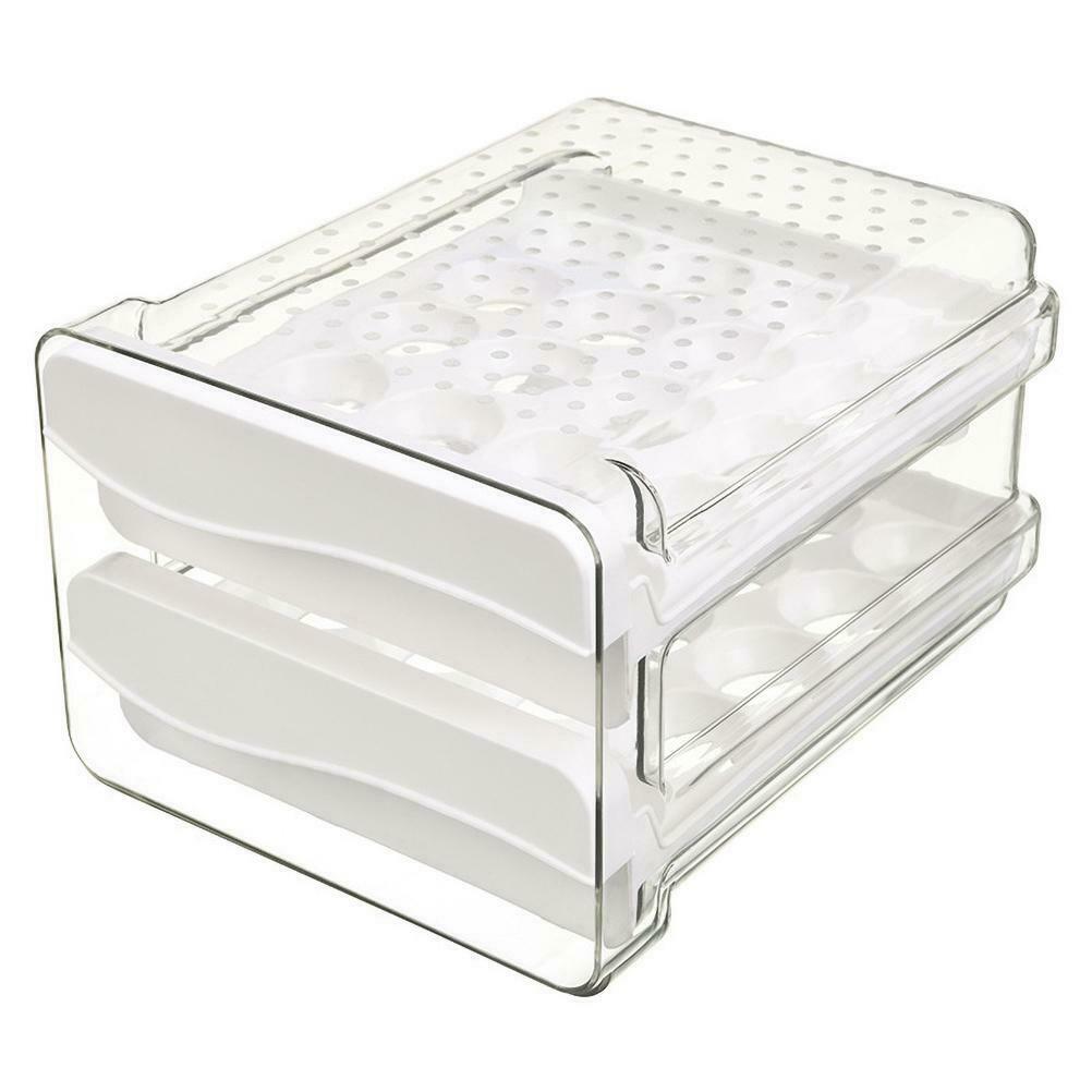 40 Grid Egg Storage Box Stackable Double-Layer Drawer Type Egg Container