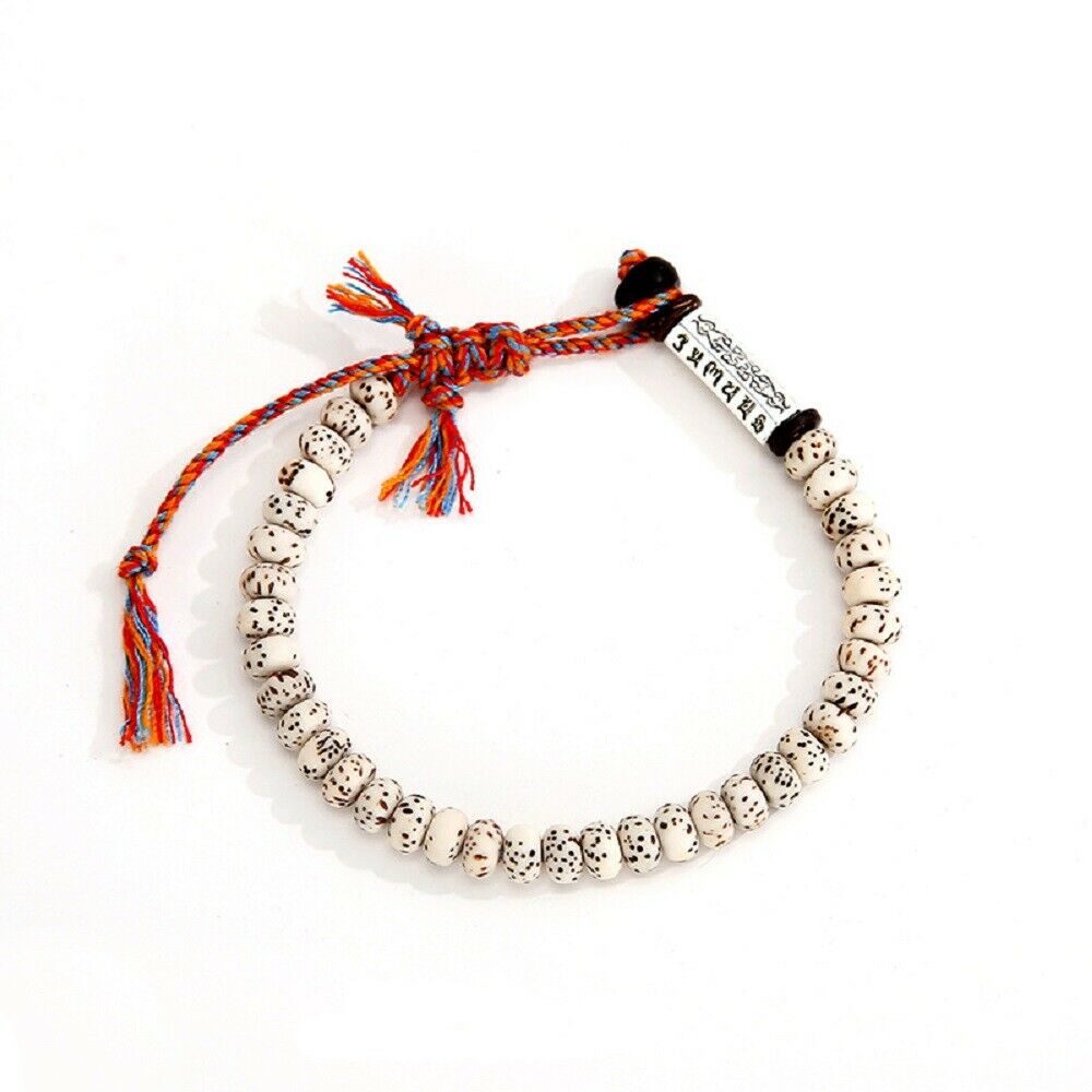 Tibetan Buddhist Braided Lucky Knot Bracelet Natural Beads Handmade Men's Gift