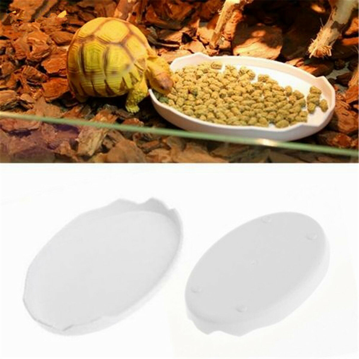3X Reptile Water Dishes & Food Bowls for Turtle Tortoise Lizard Spider 80.5*60MM