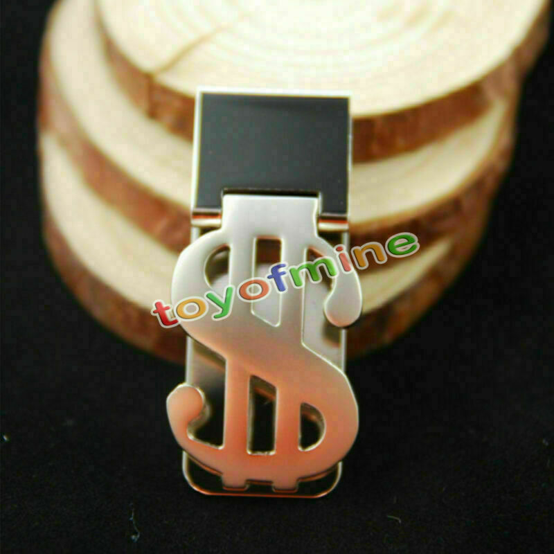 Stainless Steel Dollar Sign Money Clip Cash Card Holder Wallet