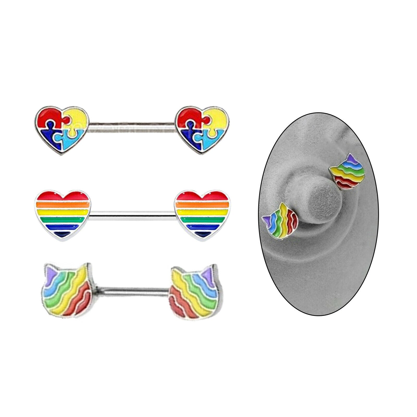 Retro Stainless Steel Nipple Piercing Shield Body Jewelry for Women Ladies
