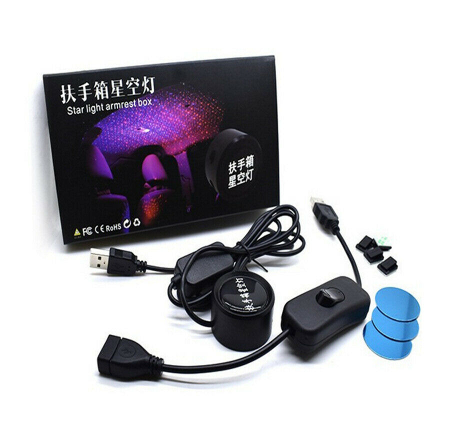 USB Car Lights Starry Sky Night Light Projector Ambient Lighting Decoration Lamp