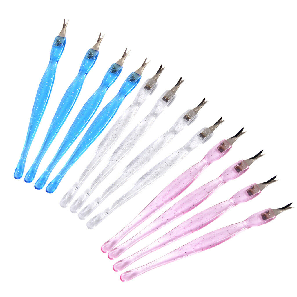 12Pcs Disposable Cuticle Pusher Trimmer Remover Pedicure Manicure Nail Tools
