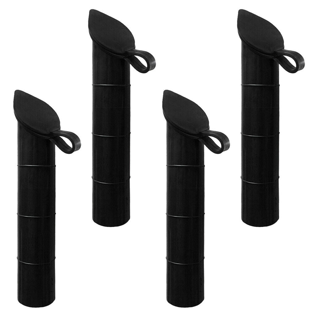 4Pcs Black Fishing Rod Holder Rubber Inner Sleeve Tube Liner &   30 Degree