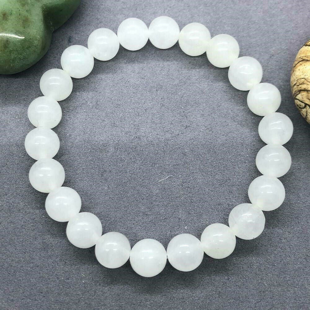 8mm Natural Fashion Selenite Handmade Bracelet Buddhism Lucky Yoga Spirituality