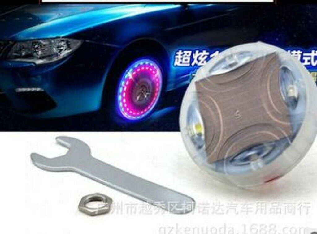 Tire Tyre Air Valve Stem Wheel Well Rim LED Light Lamp 15-Mode Neon For Car Bike