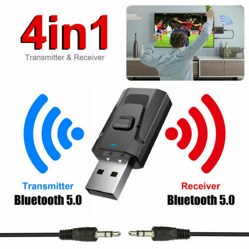 4-IN-1 Bluetooth 5.0 Receiver & Transmitter Wireless 3.5mm Aux Audio Adapter USï¼